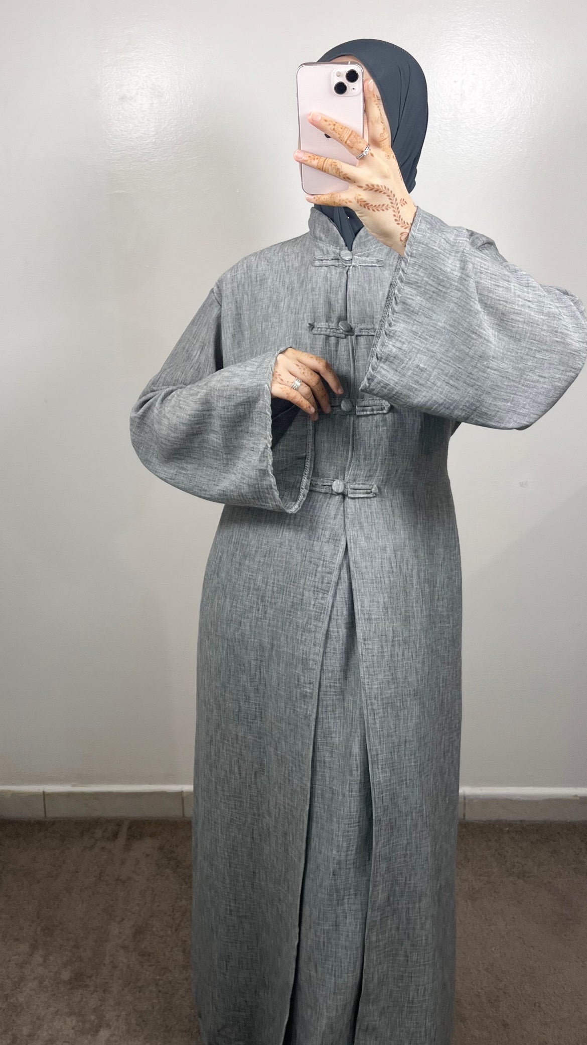 ENSEMBLE TOKYO LONG KIMONO + SOUS ABAYA GRIS