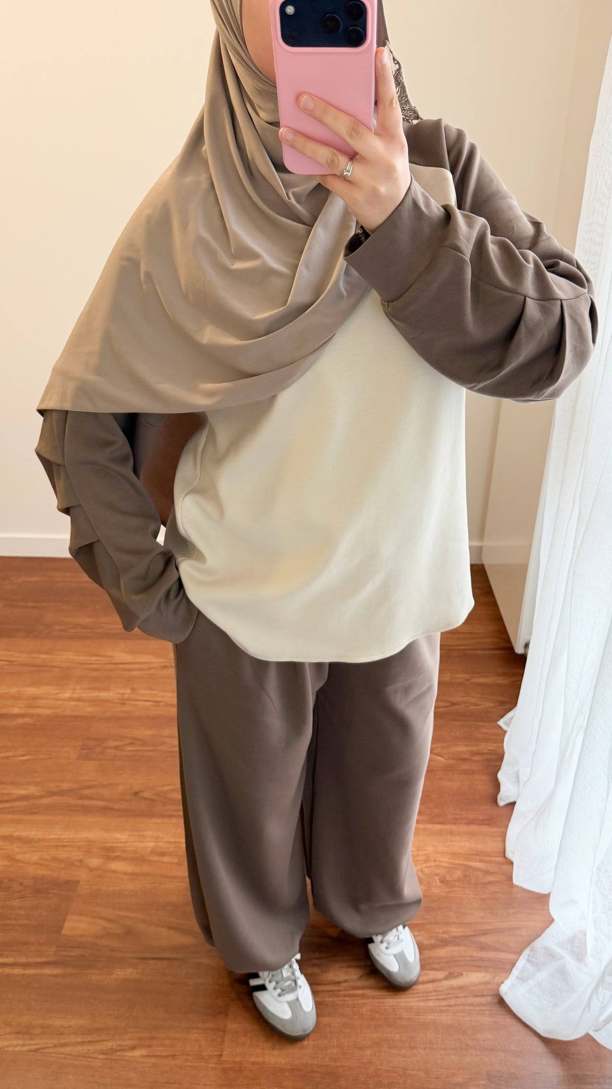 ENSEMBLE JOGGING BICOLORE TAUPE