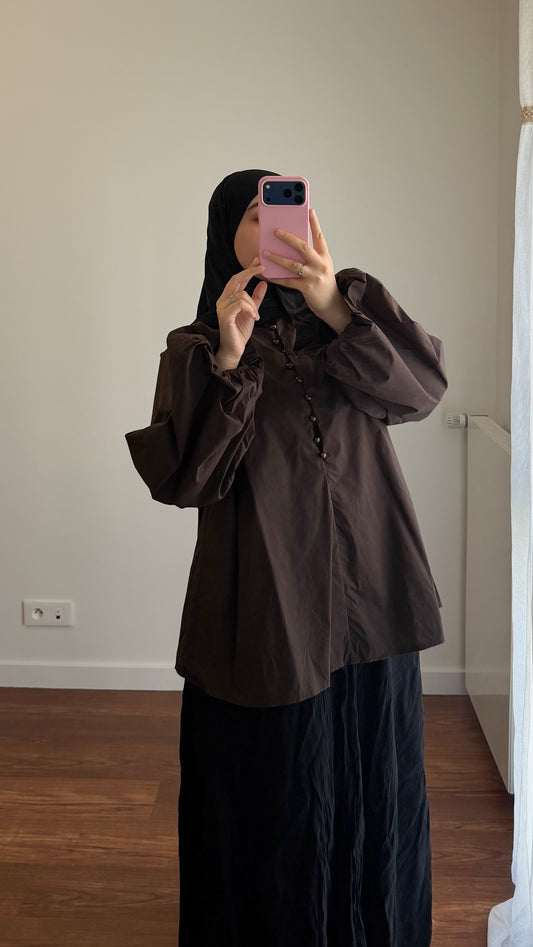 BLOUSE SIYA POPELINE MARRON