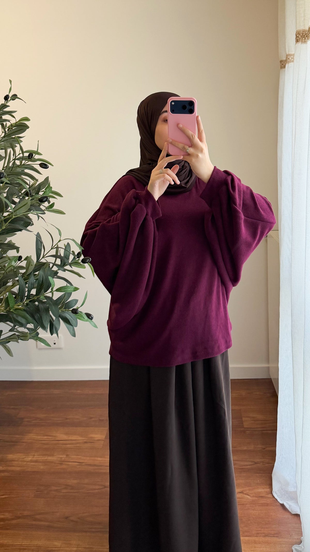 PULL MANCHES BOUFFANTES BORDEAU