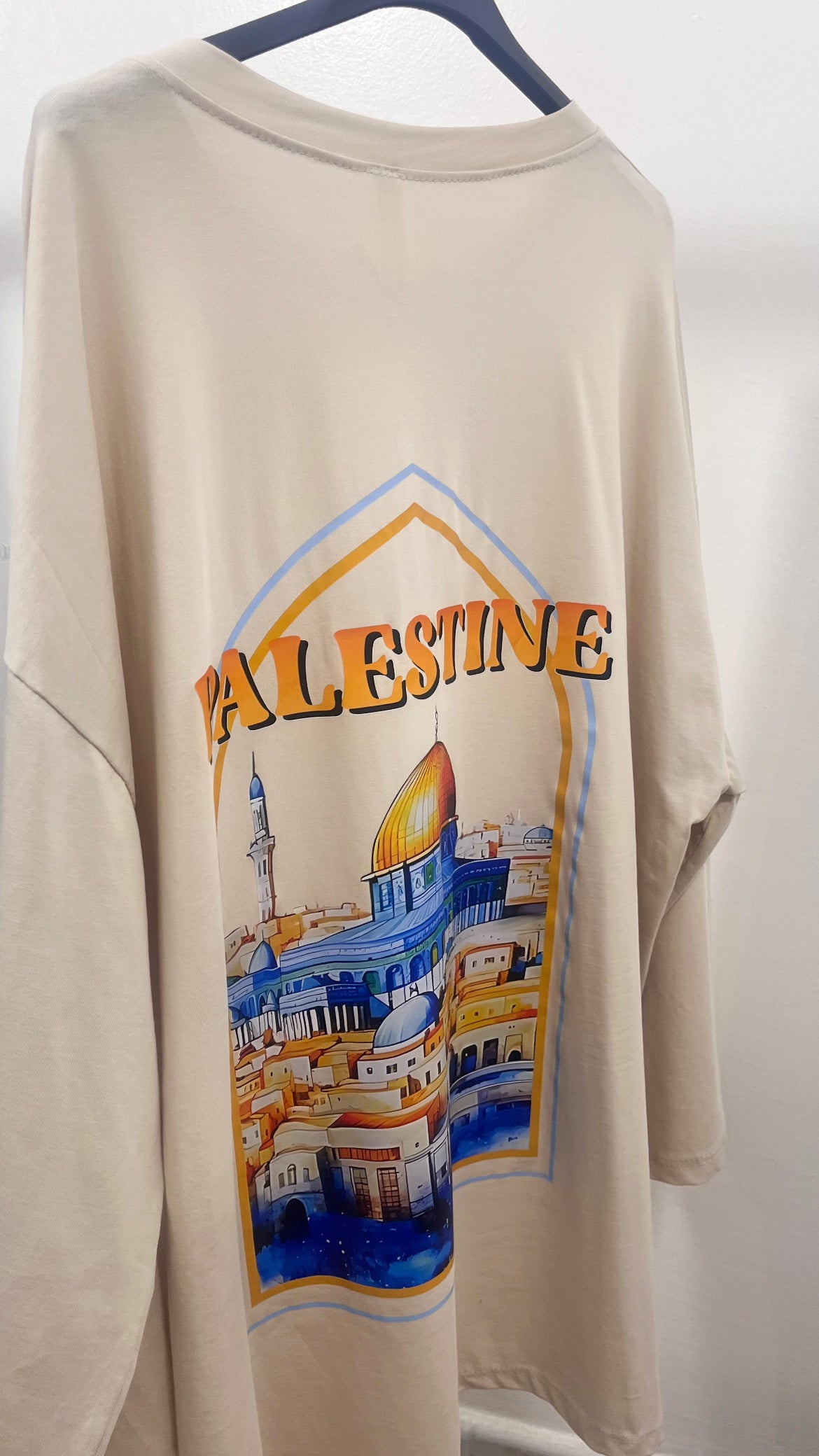 T-SHIRT MANCHES LONGUE PALESTINE BEIGE