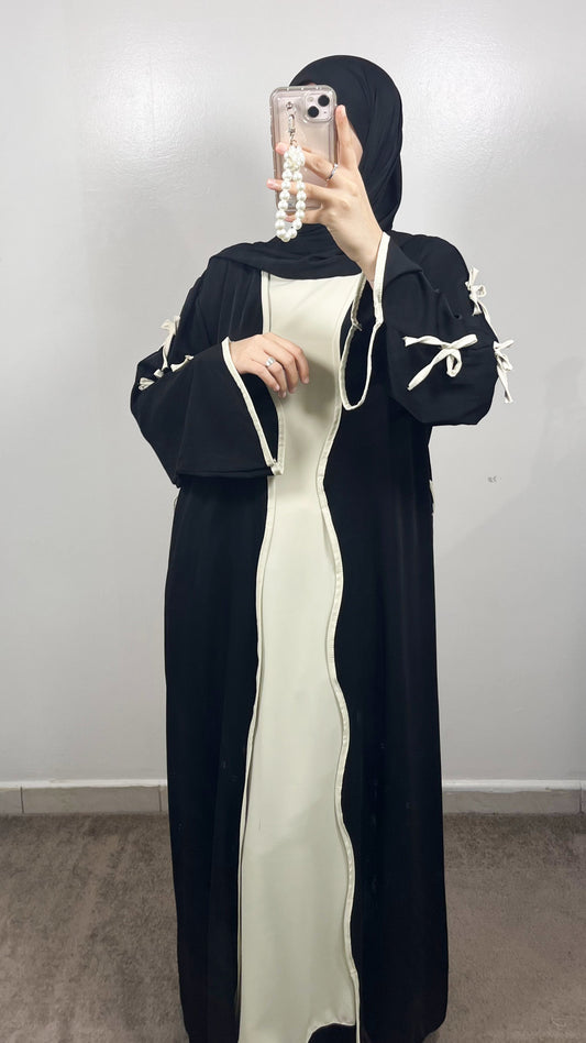 KNOTEN KIMONO + SCHWARZ UNTER ABAYA
