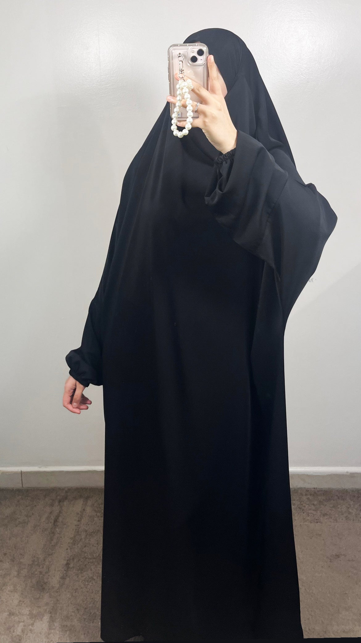 BLACK MEDINA SILK 1 PIECE JILBEB