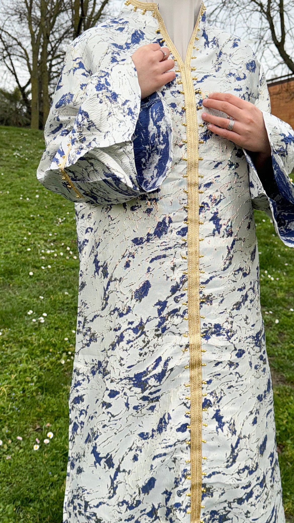ABAYA PREMIUM STYLE CAFTAN BLEU MARINE