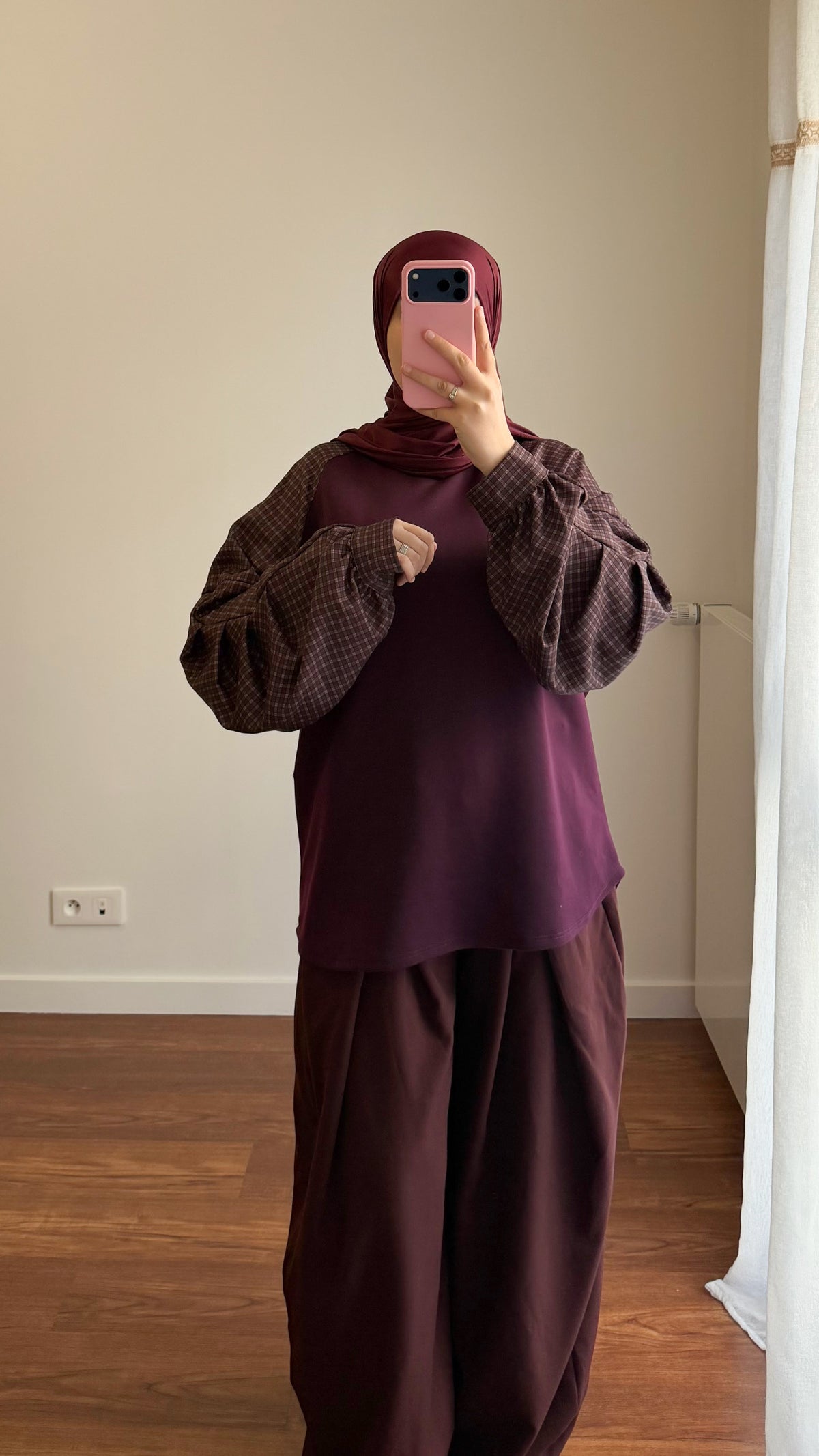 SWEAT BI-MATIÈRE BORDEAU