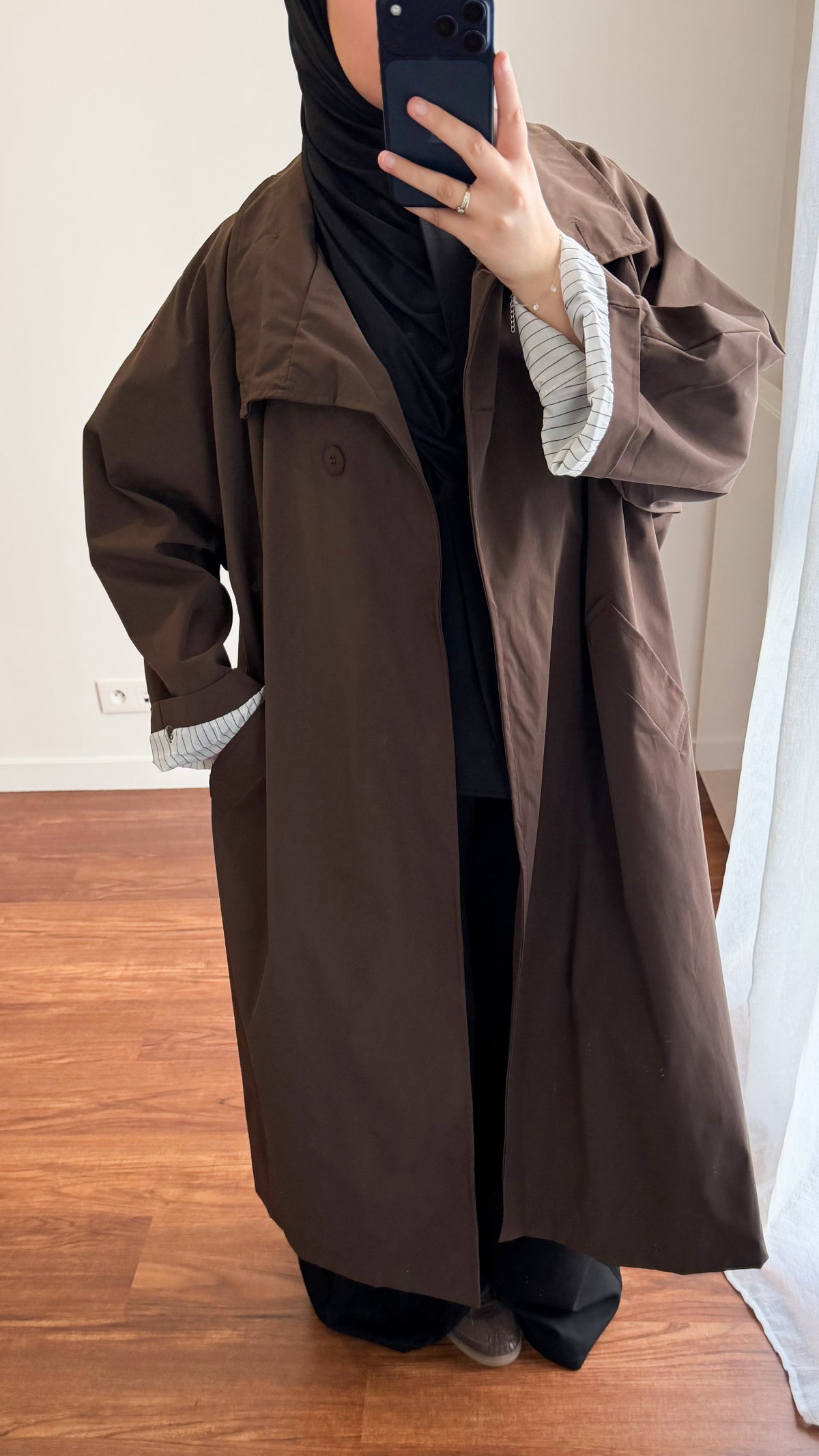 TRENCH LONG OVERSIZE MARRON
