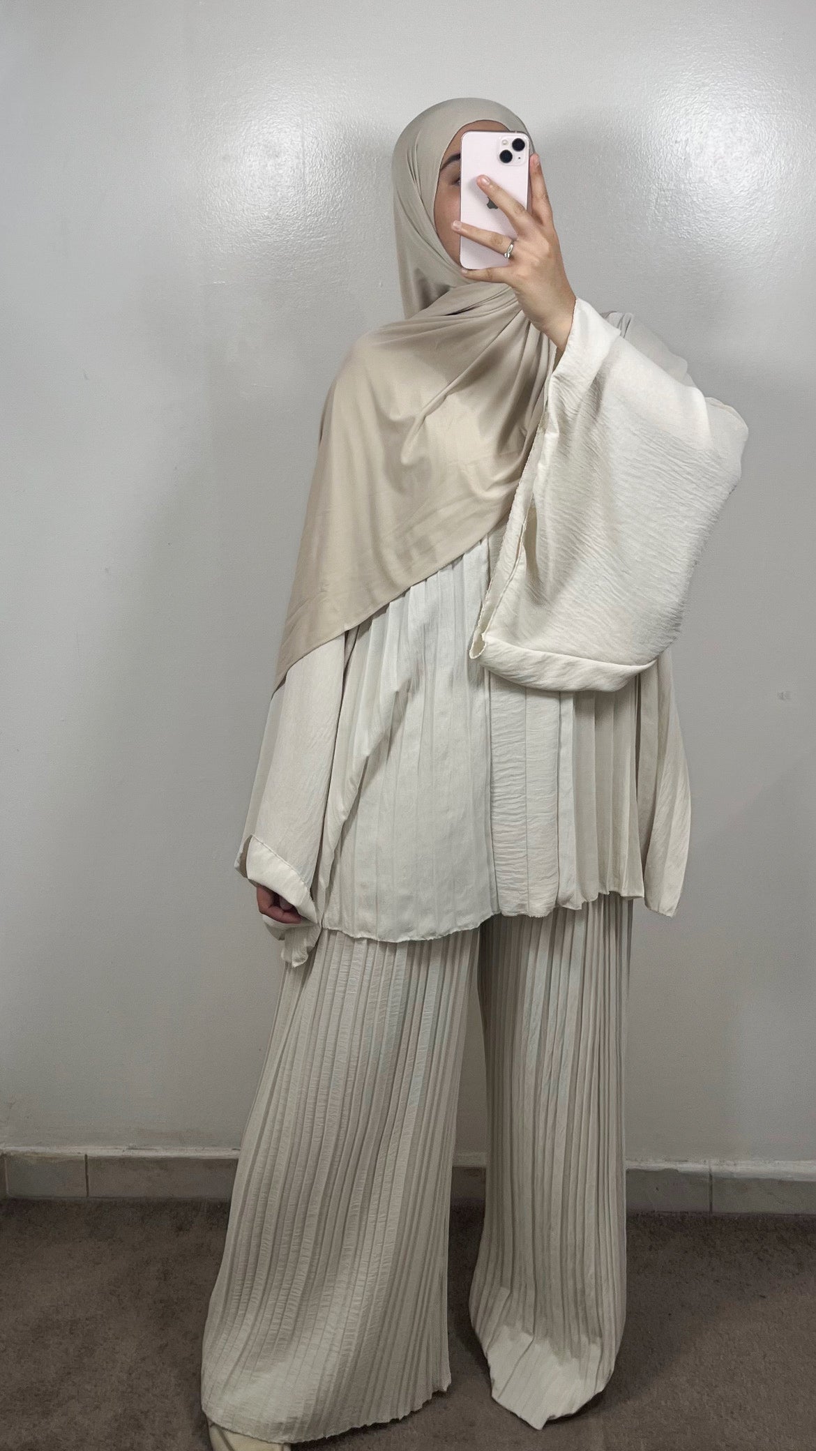 ENSEMBLE PLISSÉE SIHAM ÉCRU